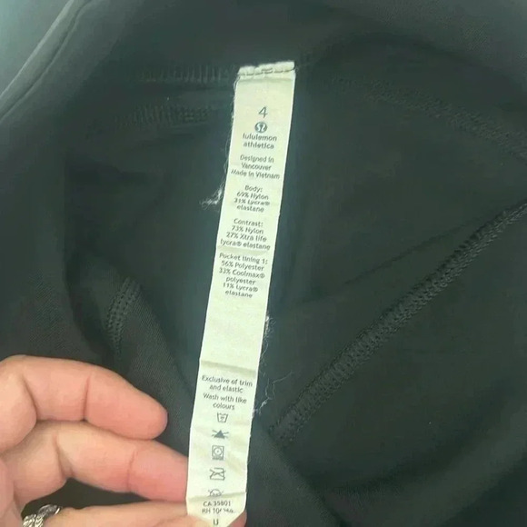 Lululemon Anew Crop Leggings Black Luxtreme Workout Pants 4 laser cut detail - Picture 8 of 10